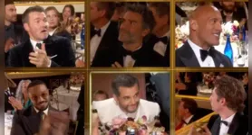 Surpresa no rosto e aplausos contidos: rivais de Wagner Moura reagem ao anúncio da vitória do brasileiro no Globo de Ouro.