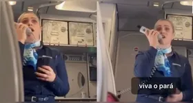 Durante o voo de partida, Noelle compartilhou com os passageiros um pouco da sua experiência em Belém