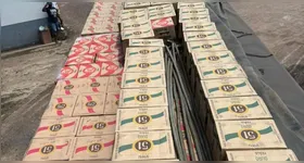 Parte da carga de cachaça apreendida