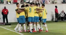 Jogadores comemoram vitória contra os croatas