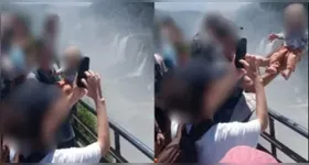 Momento em que o homem expõe o filho ao risco