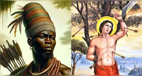 São Sebastião é sincretizado com Oxóssi nas religiões de matriz africana.