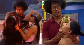 Marciele Albuquerque é amparada por colegas após sofrer crise de ansiedade durante festa no BBB 26.