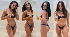 A ex-BBB Maxiane aproveitou o sábado de sol na praia de Praia de Boa Viagem e compartilhou registros nas redes sociais.