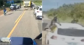 No vídeo, o motorista relata o momento de tensão enquanto trafegava pela estrada.