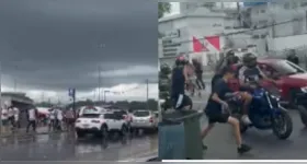 Equipes da Polícia Militara auxiliam na segurança.