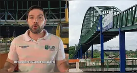 A visita ocorreu após surgirem problemas relacionados à estrutura da passarela, o que motivou a mobilização da prefeitura.