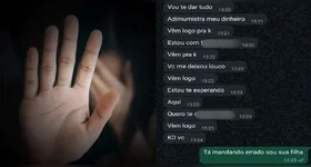 Uma jovem de 26 anos denuncia o pai por abuso sexual em Araruama. Mensagens ajudam a confirmar o crime.