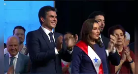 Helder Barbalho passou a faixa para Hana Ghassan, a nova governadora do Pará.