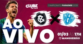 Remo e Paysandu duelam no Mangueirão pela final do Parazão 2026; acompanhe cada lance no Tem Jogo do DOL com a transmissão da Rádio Clube do Pará.