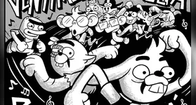 O traço característico de Fralvez em “Asas da Vingança”: a estética “cartunesca” encontra a brutalidade das gangues paulistanas em uma narrativa de tirar o fôlego.