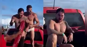 Casal foi retirado do local com ajuda de guarda-vidas civis e levado à delegacia.