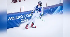 Lucas Pinheiro Braathen venceu a prova de esqui alpino