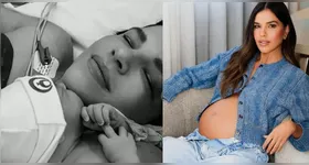 Mariana Rios anuncia o nascimento de Palo, seu primeiro filho com Juca Diniz, em publicação nas redes sociais.