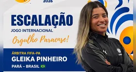 Gleika Pinheiro faz história como a primeira árbitra do Pará com escudo da FIFA em partida internacional.