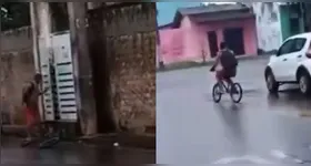 Homem é flagrado tentando furtar cabos elétricos no Tenoné, provoca curto-circuito e foge de bicicleta após ser repreendido por moradores em Belém