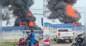 Equipes do Corpo de Bombeiros Militar do Pará já estão no local e trabalham para tentar controlar o incêndio.