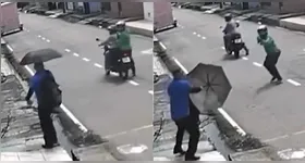 Quando o improviso fala mais alto: um guarda-chuva, um susto e dois assaltantes sem reação na Cidade Nova 8.