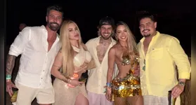 Zé Felipe foi visto ao lado da dentista e empresária Géssica Muniz.