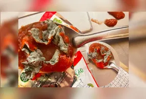 Corpo estranho em molho de tomate.