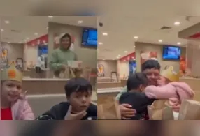 A cena foi registrada em uma lanchonete