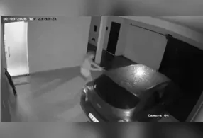 Carro da família se movimenta sozinho dentro da garagem, derruba o portão e invade a rua em Uberlândia; imagens de câmera de segurança registraram o momento.