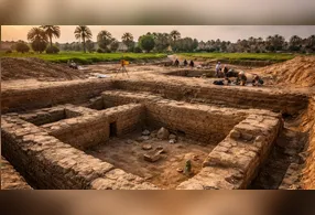 A estrutura foi localizada em Tell el-Fara’in, conhecida como Colina dos Faraós.