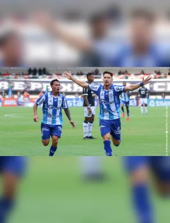 Caio Mello comemora o primeiro gol bicolor no Re-Pa 782, pela decisão do Parazão 2026.