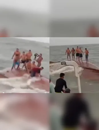 Embarcação que saiu de Vigia naufraga em alto-mar. Veja o vídeo do momento!