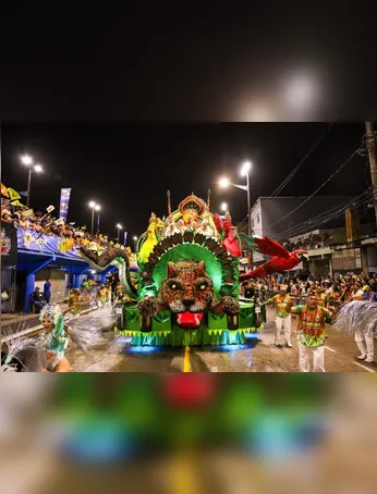 Escola de samba do Guamá encerrou a primeira noite de desfiles e teve a pontuação máxima na avaliação dos jurados.