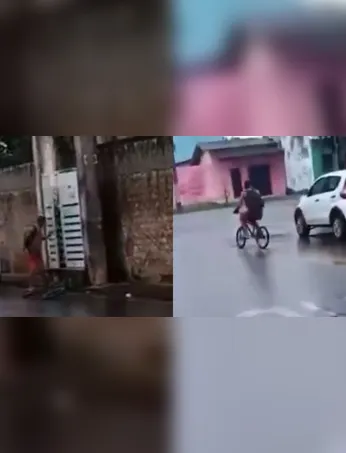 Homem é flagrado tentando furtar cabos elétricos no Tenoné, provoca curto-circuito e foge de bicicleta após ser repreendido por moradores em Belém
