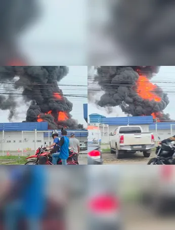Equipes do Corpo de Bombeiros Militar do Pará já estão no local e trabalham para tentar controlar o incêndio.