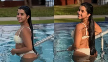 Imagem ilustrativa da imagem Ary Mirelle posa de biquíni e ganha elogio de João Gomes: "Sereia"