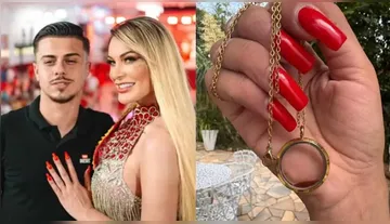 Imagem ilustrativa da imagem Andressa Urach dá ao marido colar com sangue menstrual; veja