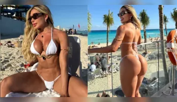 Imagem ilustrativa da imagem Elogios: Musa do Cerro divulga vídeo desfilando de biquíni