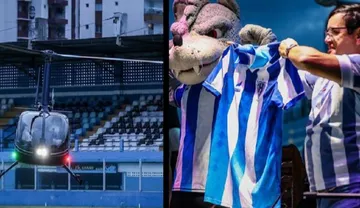 Imagem ilustrativa da imagem Nova camisa do Paysandu chegou de helicóptero na Curuzu