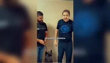 Imagem ilustrativa da imagem Faustão aparece em pé ao lado dos pets em vídeo raro nas redes