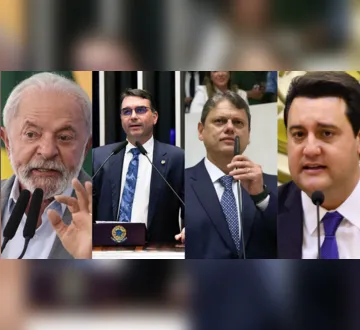 Imagem ilustrativa da imagem Quaest: Lula venceria Tarcísio, Flávio e Ratinho em dois turnos