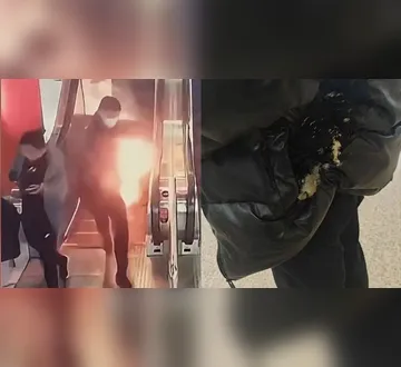 Imagem ilustrativa da imagem VÍDEO: carregador portátil pega fogo no bolso de passageiro do metrô