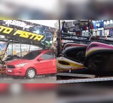 Imagem ilustrativa da imagem VÍDEO: Caminhão destrói brinquedo em parque na praça de Marituba