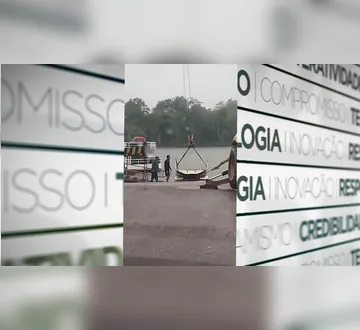 Imagem ilustrativa da imagem VÍDEO: Caçamba cai em rio durante travessia em Colares