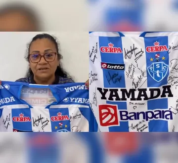 Imagem ilustrativa da imagem Mãe promove sorteio de camisa do Paysandu autografada para tratar filho&nbsp;
