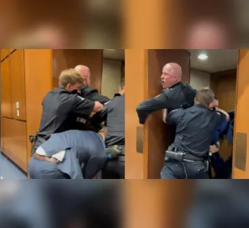 Imagem ilustrativa da imagem Seguranças quebram braço de manifestante no Senado dos EUA&nbsp;