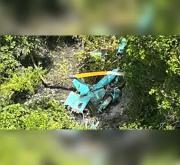 Imagem ilustrativa da imagem Três pessoas morrem em que queda de helicóptero em área de mata no Rio