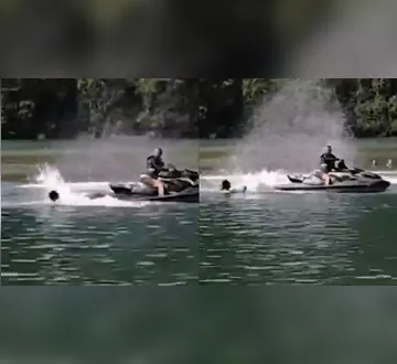 Imagem ilustrativa da imagem Homem derruba e tentar atropelar companheira com moto aquática&nbsp;