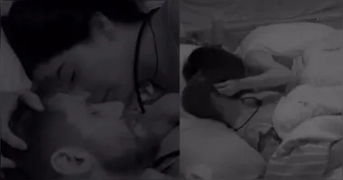 Jonas Sulzbach e Marciele aparecem de conchinha no Quarto Sonho de Voar e já não disfarçam o clima de romance na casa.