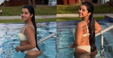 Imagem ilustrativa da imagem Ary Mirelle posa de biquíni e ganha elogio de João Gomes: "Sereia"