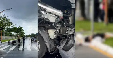 Imagem ilustrativa da imagem Mulher morre em grave acidente entre motociclista e van em Belém