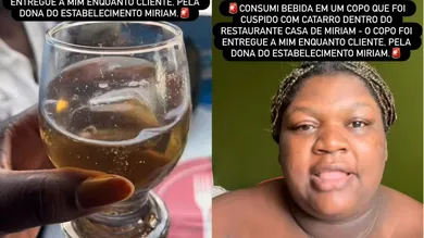 Influenciadora disse que consumiu bebida em "um copo cuspido com catarro", que teria sido entregue pela própria dona do restaurante.