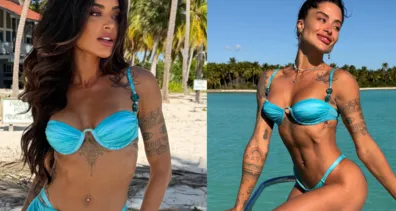 Imagem ilustrativa da imagem Aline Campos exibe s<span style="white-space: initial;">hape definido em praia no Caribe e surpreende</span>